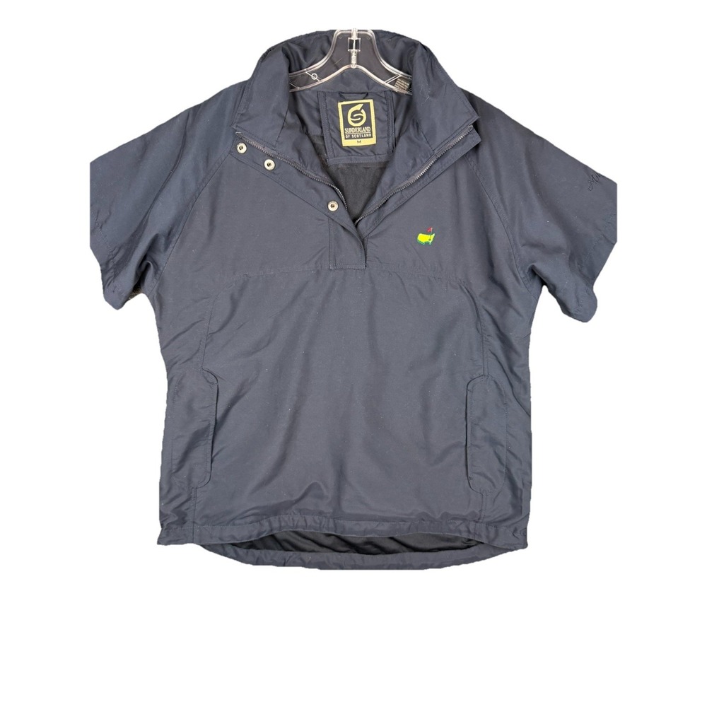 Sunderland of Scotland Masters Golf Windbreaker M Navy Short Sleeve Pullover